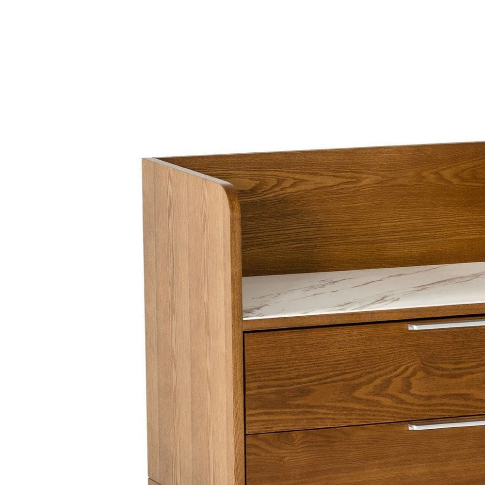 Cid Jamu Sideboard Buffet Bar 71 Inch Walnut Brown White w 5 Wine Slots BM338322