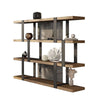 Cid Brow 4 Tier Bookshelf | Black Stainless Steel w Glass Back | 71’’ BM338323