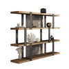 Cid Brow 4 Tier Bookshelf | Black Stainless Steel w Glass Back | 71"
