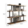 Cid Brow 4 Tier Bookshelf | Black Stainless Steel w Glass Back | 71’’ BM338323