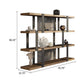 Cid Brow 4 Tier Bookshelf | Black Stainless Steel w Glass Back | 71’’ BM338323