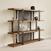 Cid Brow 4 Tier Bookshelf | Black Stainless Steel w Glass Back | 71’’ BM338323