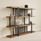 Cid Brow 4 Tier Bookshelf | Black Stainless Steel w Glass Back | 71’’ BM338323