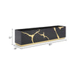 Cid Exie TV Stand Console | Modern Black with Gold Vein Design | 87’’ BM338325