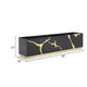 Cid Exie TV Stand Console | Modern Black with Gold Vein Design | 87’’ BM338325