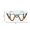 Cid Lasp Coffee Table | 45’’ | Round Glass Top | Brown Wave Design Base BM338327