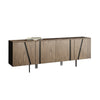 Cid Monc Sideboard Buffet | 75" | Walnut Veneer | 4 Doors w Black Inlay Accents