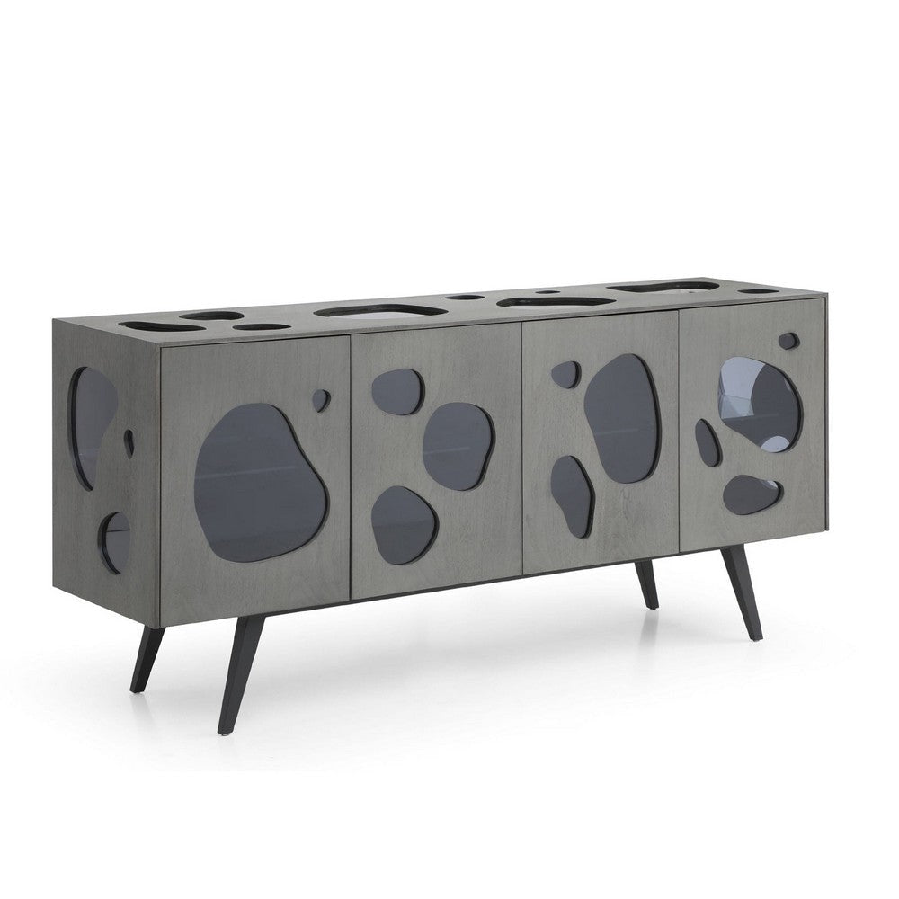 Cid Fono Buffet | 71" | Contemporary Gray Retro Art Design