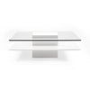 Cid Cobi Coffee Table | 39’’ Clear Glass Top | Square White Veneer Base BM338330