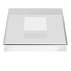 Cid Cobi Coffee Table | 39’’ Clear Glass Top | Square White Veneer Base BM338330