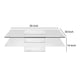 Cid Cobi Coffee Table | 39’’ Clear Glass Top | Square White Veneer Base BM338330