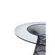 Cid Axa Dining Table | 51’’ Round Glass Top | Sunburst Black Metal Base BM338331