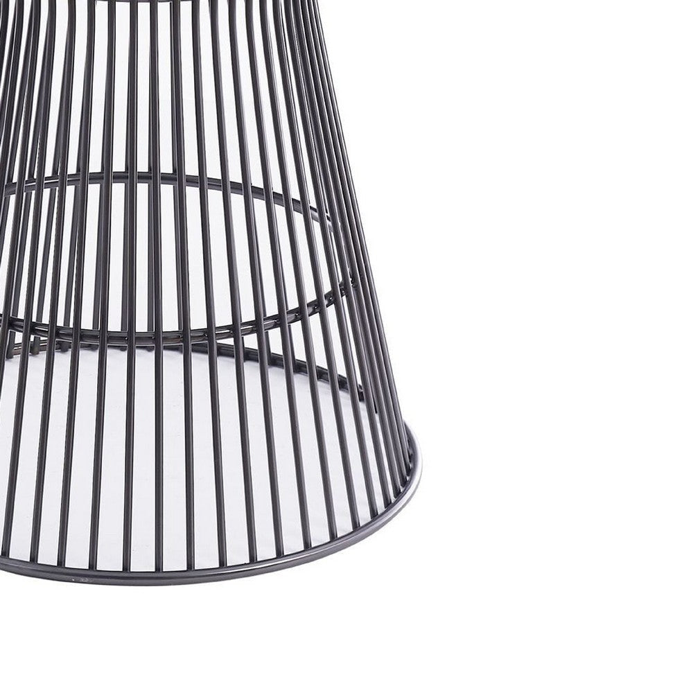 Cid Axa Dining Table | 51’’ Round Glass Top | Sunburst Black Metal Base BM338331