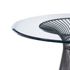 Cid Axa Dining Table | 51’’ Round Glass Top | Sunburst Black Metal Base BM338331