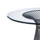 Cid Axa Dining Table | 51’’ Round Glass Top | Sunburst Black Metal Base BM338331