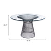 Cid Axa Dining Table | 51’’ Round Glass Top | Sunburst Black Metal Base BM338331