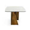 Cid Melu Dining Table | 98’’ White Ceramic Top | Brushed Brown Metal Base BM338332