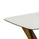 Cid Melu Dining Table | 98’’ White Ceramic Top | Brushed Brown Metal Base BM338332