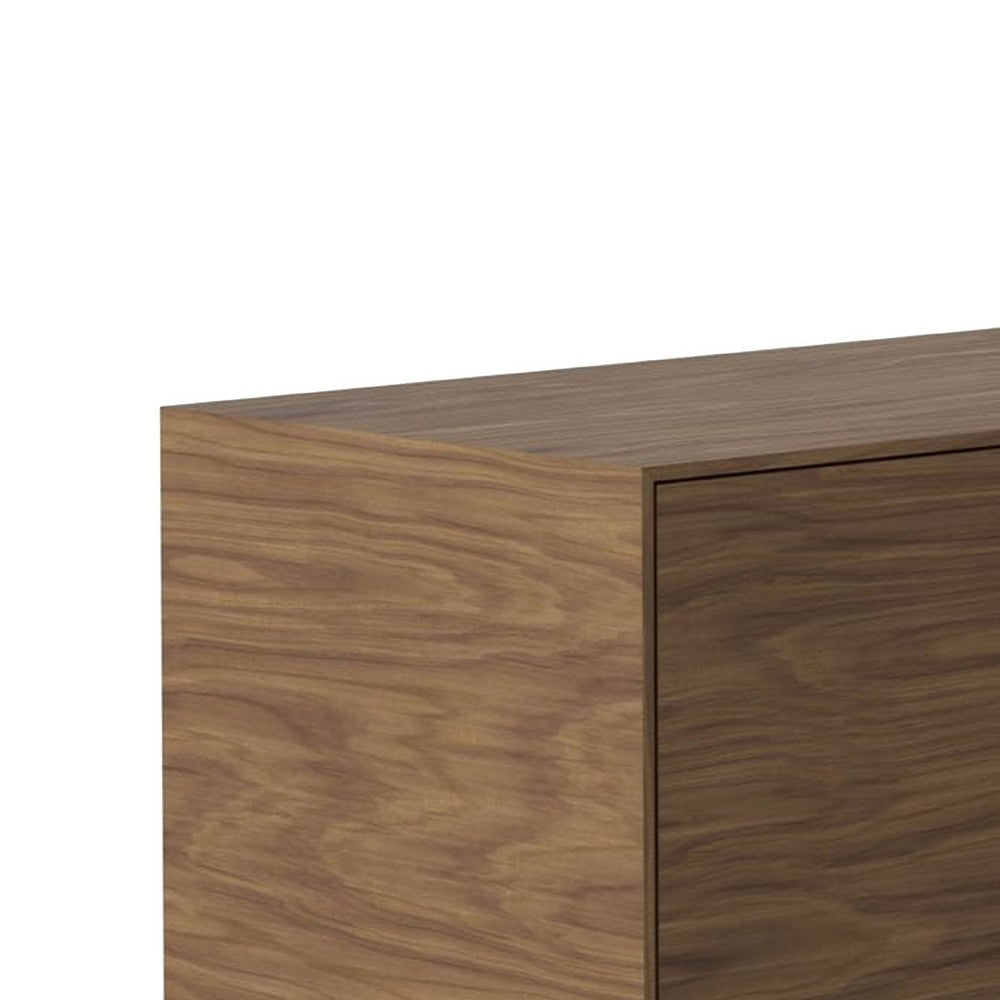 Cid Tera Sideboard Buffet Cabinet | 89’’ Brown Walnut Veneer | 2 Angled Doors BM338333