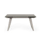 Cid Pora Dining Table | 63-94’’ Extendable Gray Glass Top | Metal Base BM338334