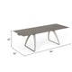 Cid Pora Dining Table | 63-94’’ Extendable Gray Glass Top | Metal Base BM338334