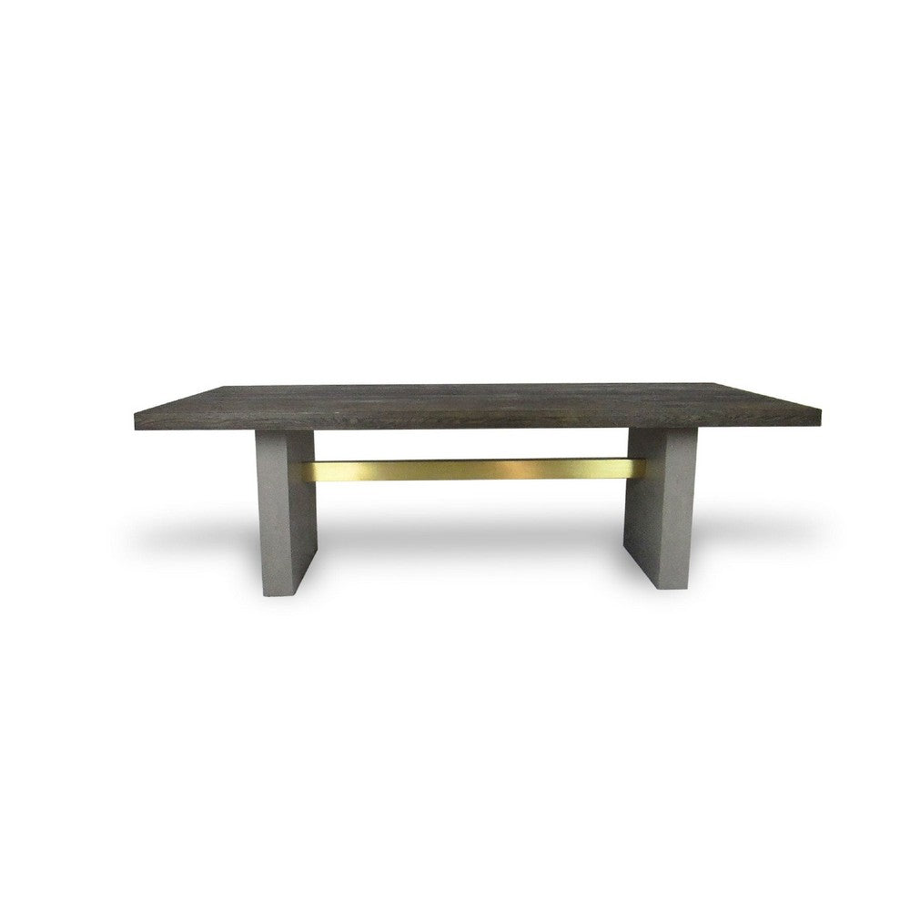 Cid Coe Dining Table | 94" Brown Walnut Top | Gray Concrete Pedestal Base