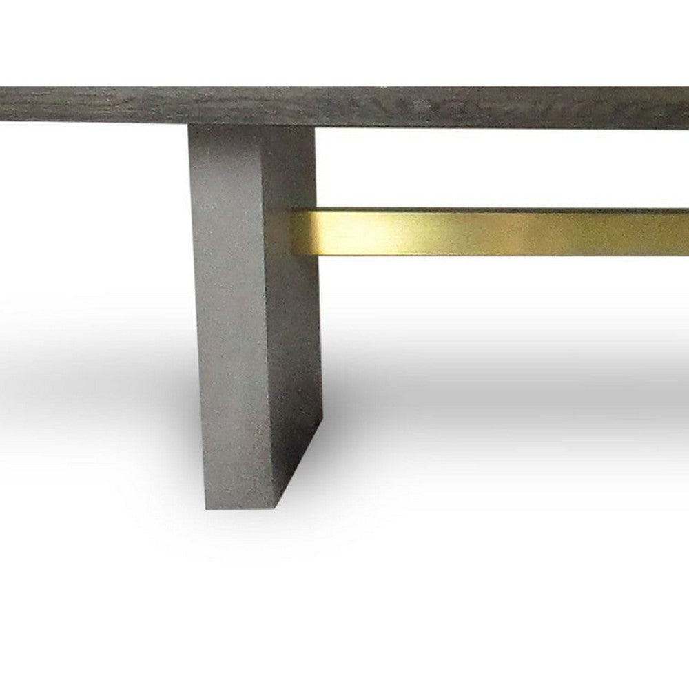 Cid Coe Dining Table | 94" Brown Walnut Top | Gray Concrete Pedestal Base