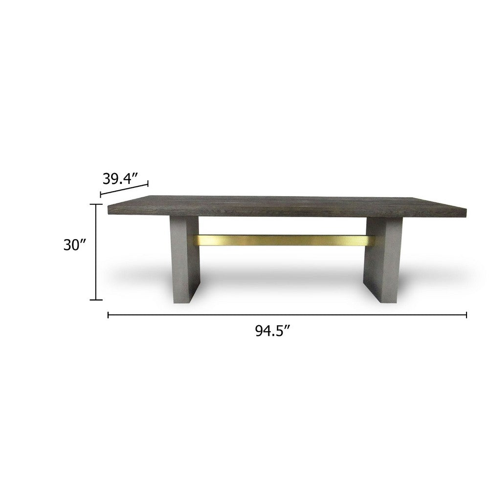 Cid Coe Dining Table | 94" Brown Walnut Top | Gray Concrete Pedestal Base