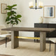 Cid Coe Dining Table | 94" Brown Walnut Top | Gray Concrete Pedestal Base