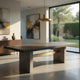 Cid Coe Dining Table | 94" Brown Walnut Top | Gray Concrete Pedestal Base