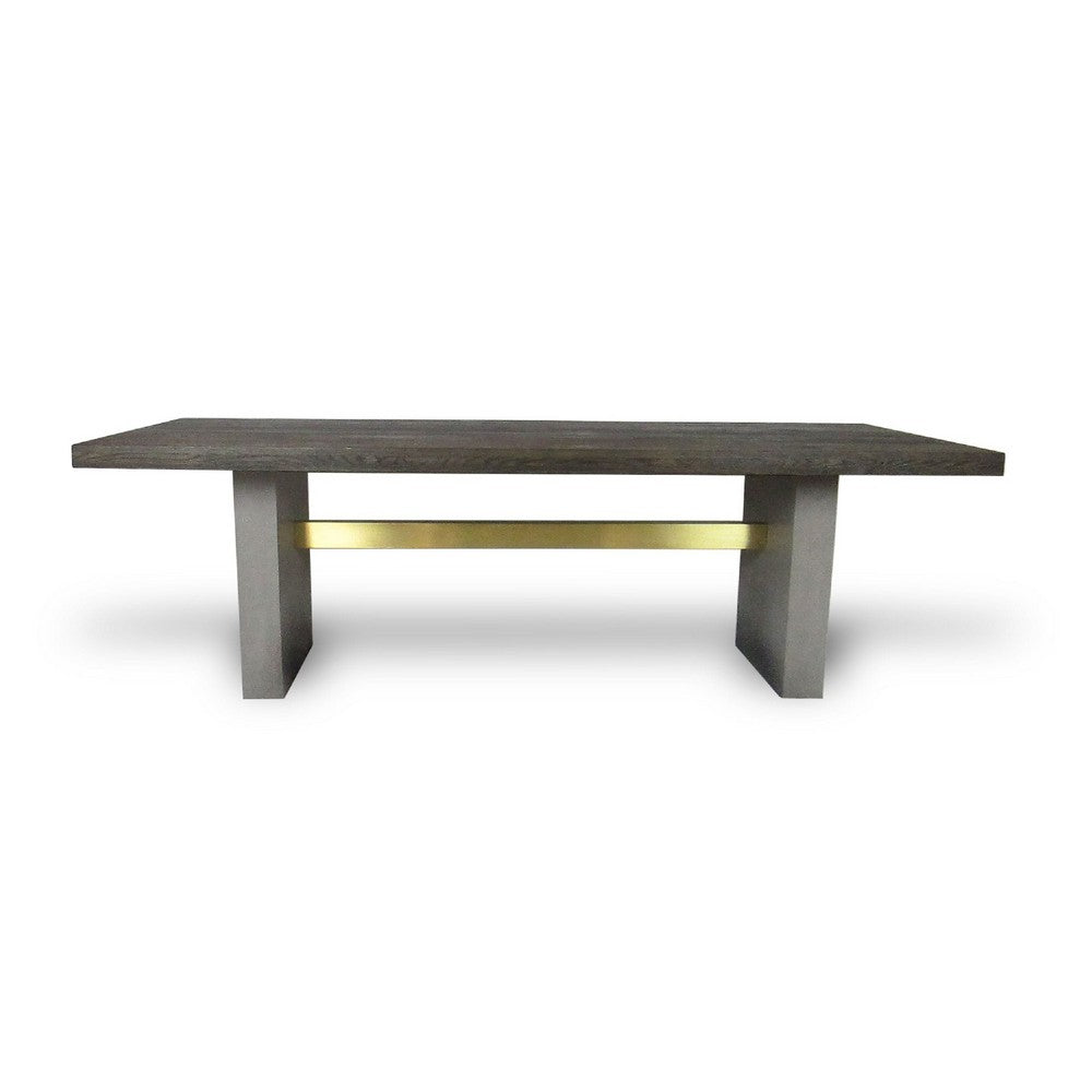Cid Coe Dining Table | 94" Brown Walnut Top | Gray Concrete Pedestal Base