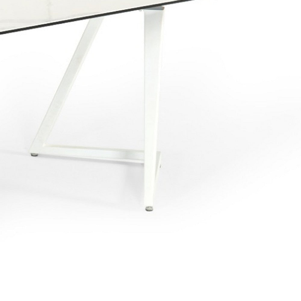 Cid Tyon Dining Table | 70-118’’ Extendable White Ceramic Top BM338337