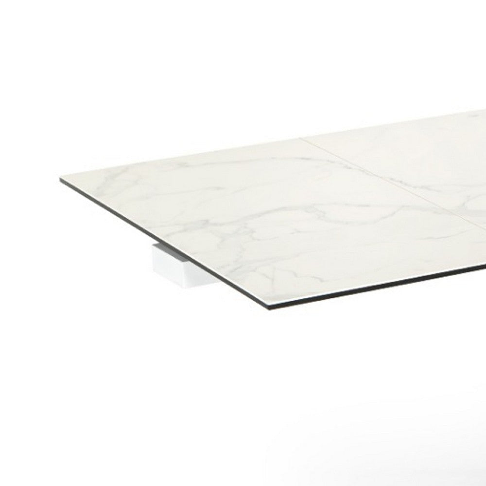 Cid Tyon Dining Table | 70-118’’ Extendable White Ceramic Top BM338337