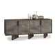 Noe Giu Sideboard Buffet Cabinet | 4 Volcanic Rock Veneer Finish, Gray Oak, 79"