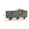 Noe Giu Sideboard Buffet Cabinet | 4 Volcanic Rock Veneer Finish Gray Oak 79’’ BM338338