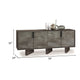 Noe Giu Sideboard Buffet Cabinet | 4 Volcanic Rock Veneer Finish Gray Oak 79’’ BM338338