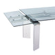 Cid Viky Dining Table | 79-110’’ Extendable Glass Top | Chrome Steel BM338339