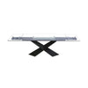 Cid Skoy Dining Table | 71-106’’ Extendable Glass Top | Metal Legs BM338340