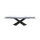 Cid Skoy Dining Table | 71-106’’ Extendable Glass Top | Metal Legs BM338340