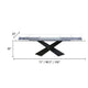 Cid Skoy Dining Table | 71-106’’ Extendable Glass Top | Metal Legs BM338340