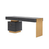 Executive Office Desk | Gray Elm Veneer | Gold Stainless Steel | 63’’ BM338341