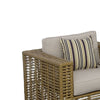 Toya 4pc Outdoor Sofa Set | Brown Rattan Frame | White Cushioned Seats BM338342