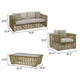Toya 4pc Outdoor Sofa Set | Brown Rattan Frame | White Cushioned Seats BM338342