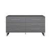 Cid Resu Dresser | 6 Drawers with Slatted Design | 59’’ | Gray Wood BM338343