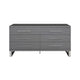 Cid Resu Dresser | 6 Drawers with Slatted Design | 59’’ | Gray Wood BM338343