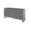 Cid Resu Dresser | 6 Drawers with Slatted Design | 59’’ | Gray Wood BM338343