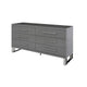 Cid Resu Dresser | 6 Drawers with Slatted Design | 59’’ | Gray Wood BM338343