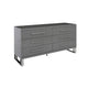 Cid Resu Dresser | 6 Drawers with Slatted Design | 59" | Gray Wood