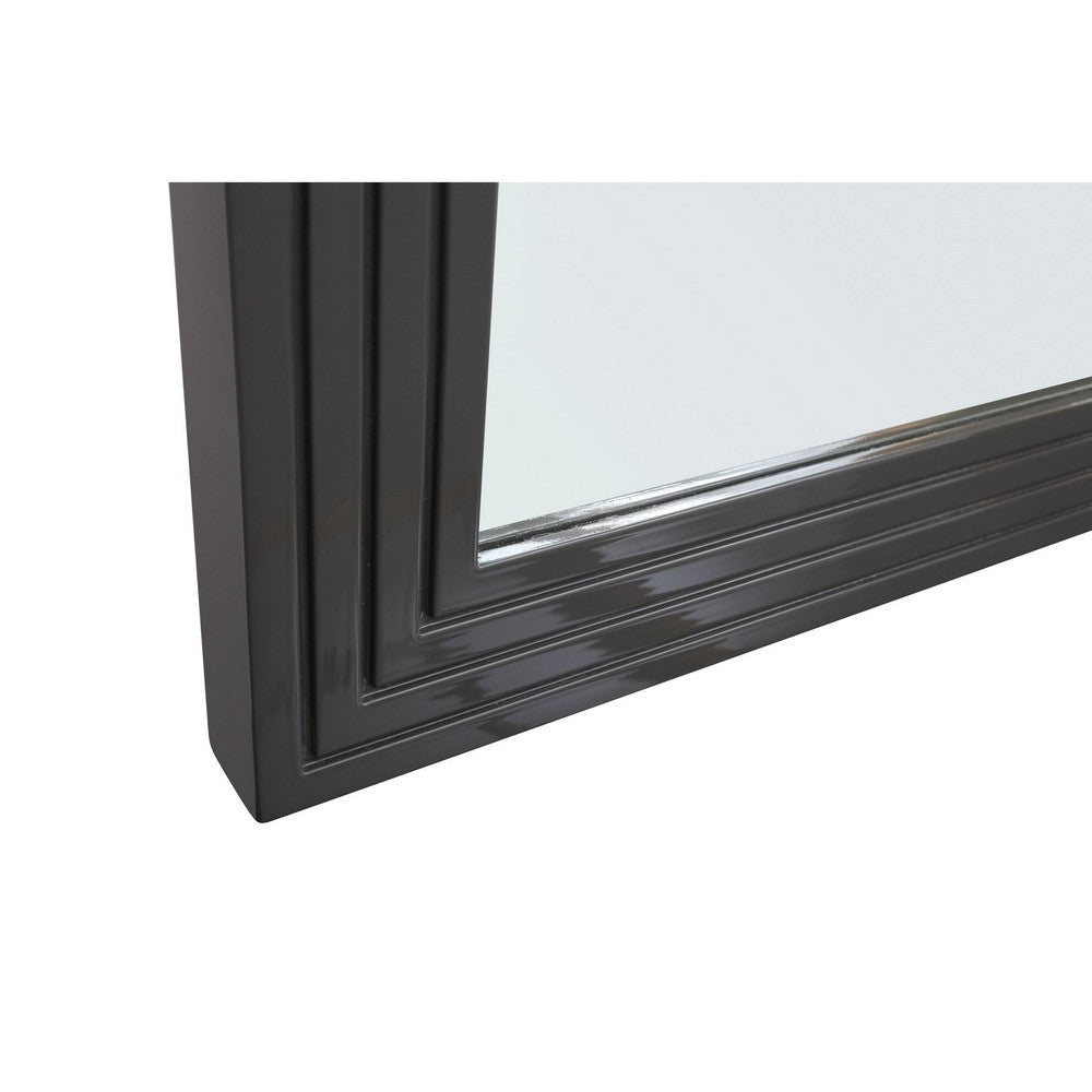 Cid Resu Dresser Mirror | Gray Slatted Frame | 41’’ | Engineered Wood BM338344