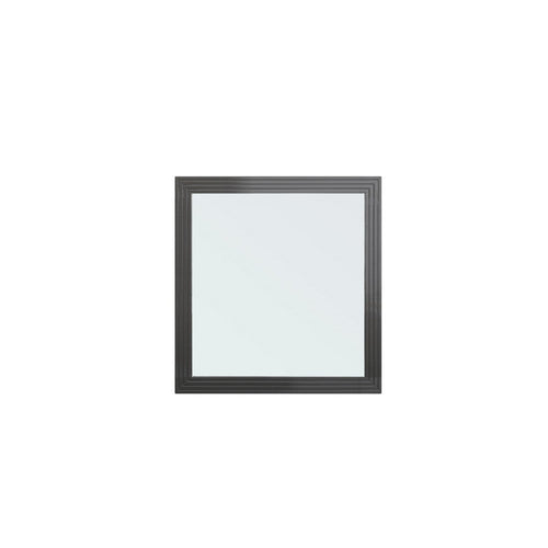 Cid Resu Dresser Mirror | Gray Slatted Frame | 41" | Engineered Wood